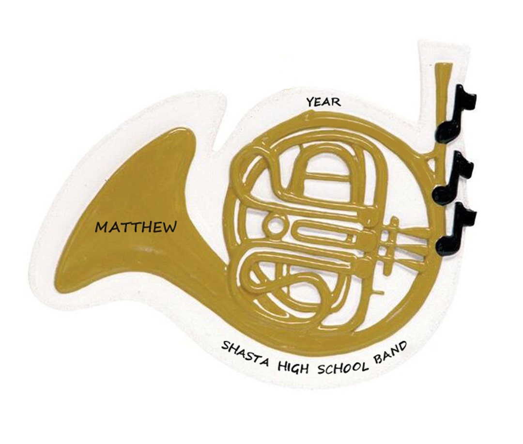Musical French Horn Player Personalized Christmas Ornament Marching Band French Horn Player