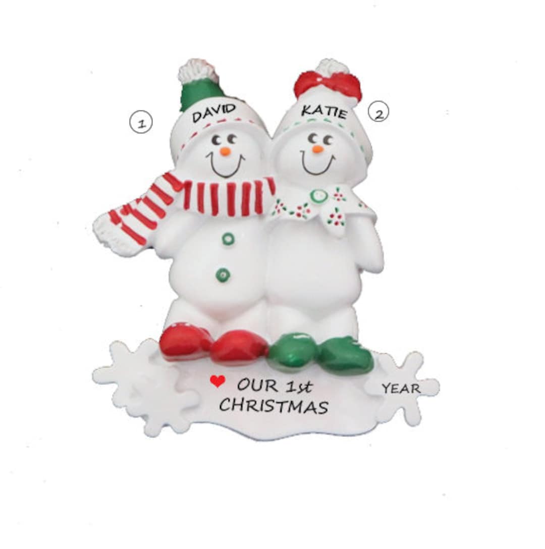 Personalized Snow Couples 1st Christmas Together Ornament - Snow Couple ...
