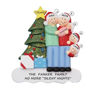 Family of 5 Personalized Ornament with New Baby- Family of 5 Ornament with New Baby Boy- Family of 5 Ornament with New Baby Girl