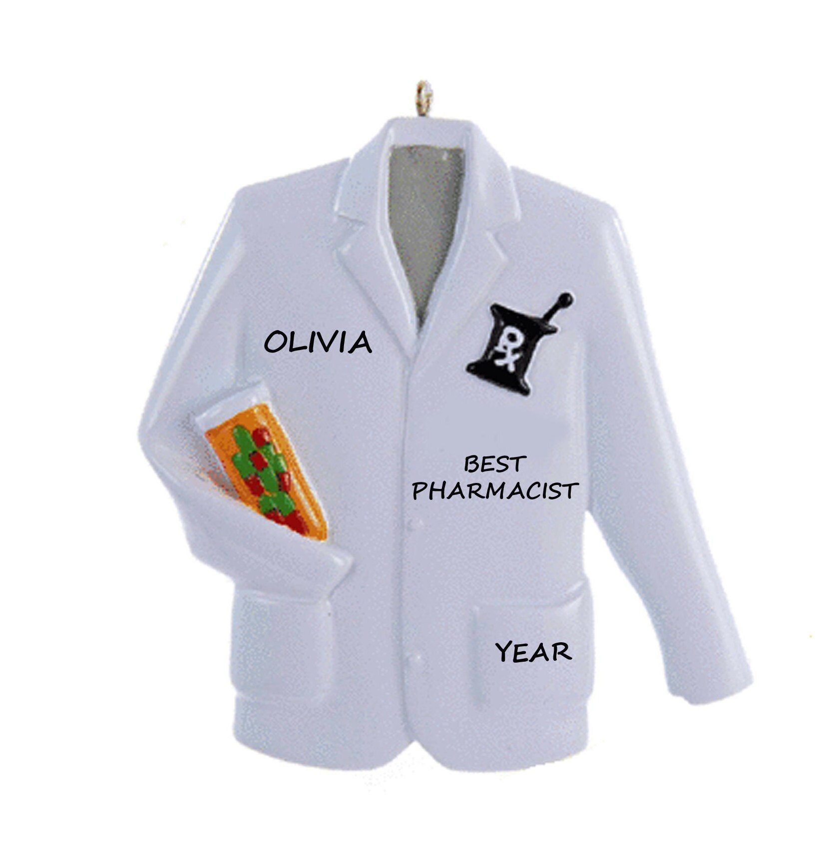 Best Pharmacist Personalized Ornament for Male or Female - Pharmacist Gift - Pharmacist Christmas Ornament