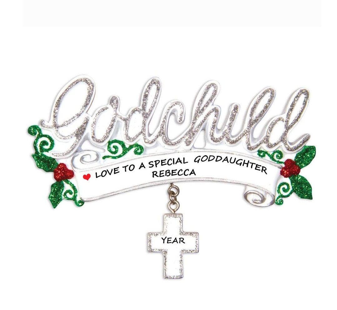 Special Goddaughter or Special Godson Personalized Ornament Godchild