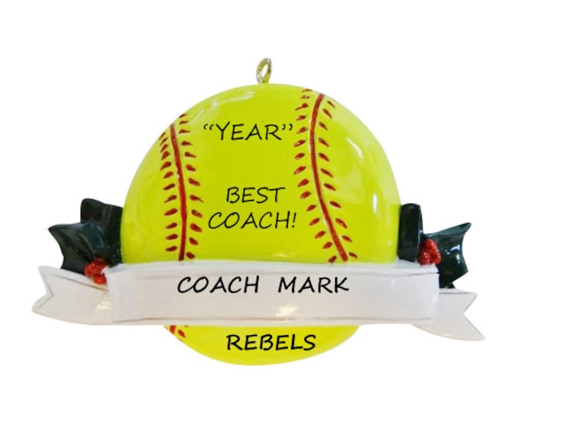 Best Softball Coach Personalized Ornament Personalized Etsy