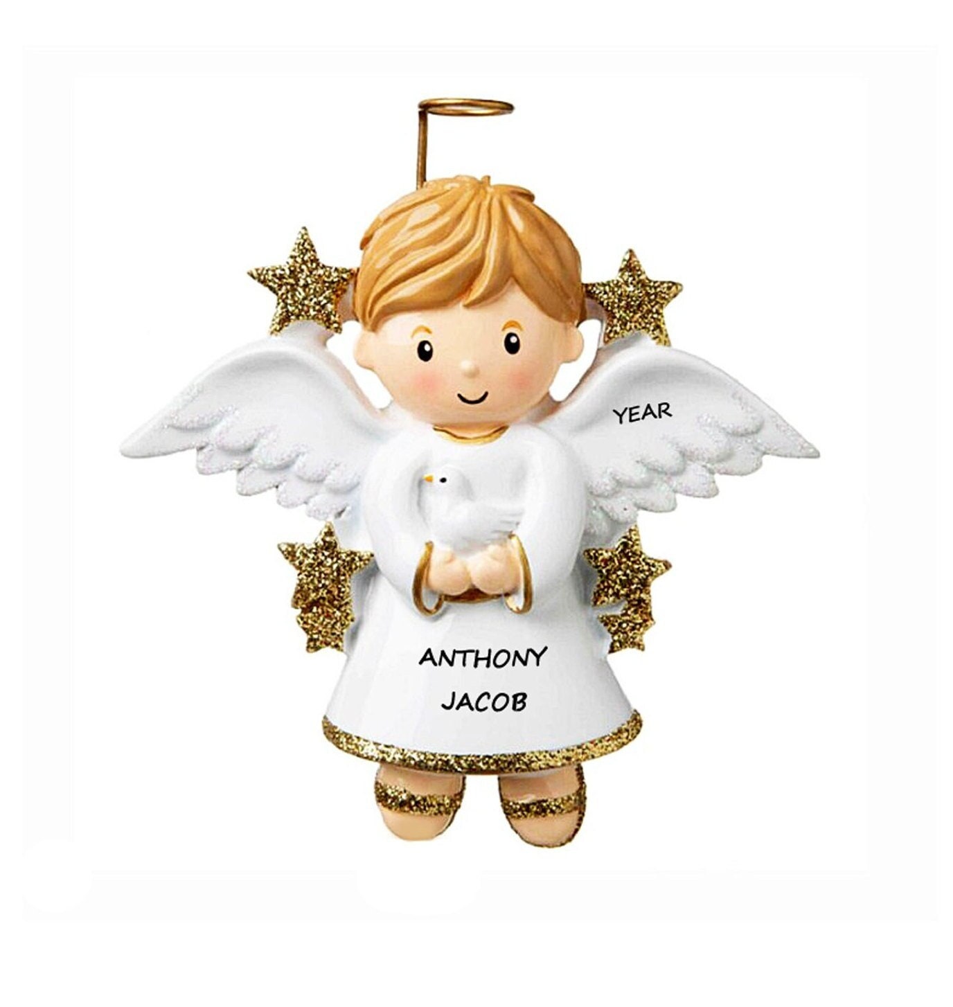 Personalized Boy or Girl Angel Ornament - Sweet Boy or Girl Angel  Christmas Ornament - Grandson - Granddaughter Personalized Ornament