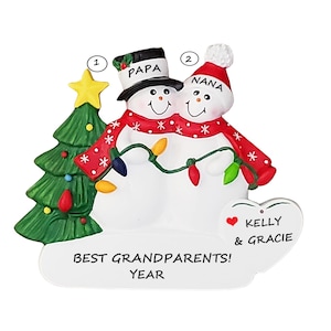 Best Grandma & Grandpa Personalized Ornament - Best Nana and Papa Personalized Ornament -Best Grandparents Personalized Christmas Ornament