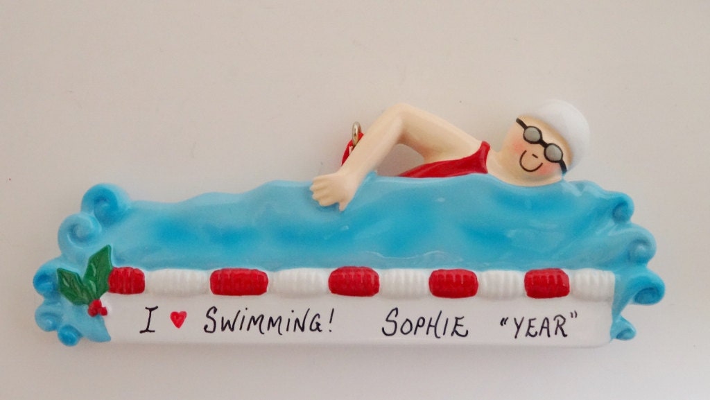 Personalized Swimming Ornament for Girl or Boy Custom Etsy