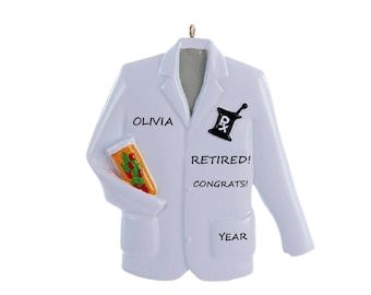 Retiring Pharmacist Personalized Ornament for Male or Female - Pharmacist Retired Gift - Pharmacist Christmas Ornament