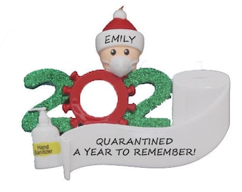 2020 Single Snow Quarantine Personalize Ornament - Snowman 2020 Wearing a Masks Christmas Ornament