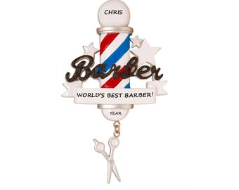 Best Barber Personalized Ornament - Barber Shop Personalized Christmas Ornament - Barber School Graduate Gift