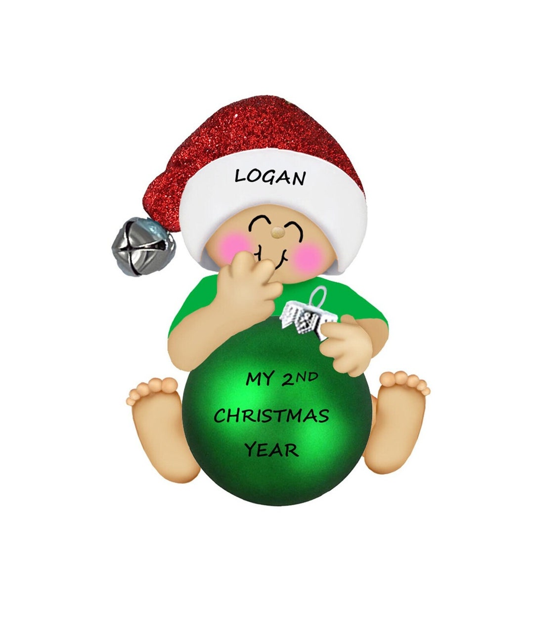 Personalized Baby Girl's 2nd Christmas Ornament Baby Boy's 2nd