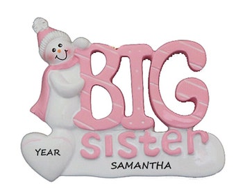 Big Sister Personalized Christmas Ornament - Ornament for Big Sister