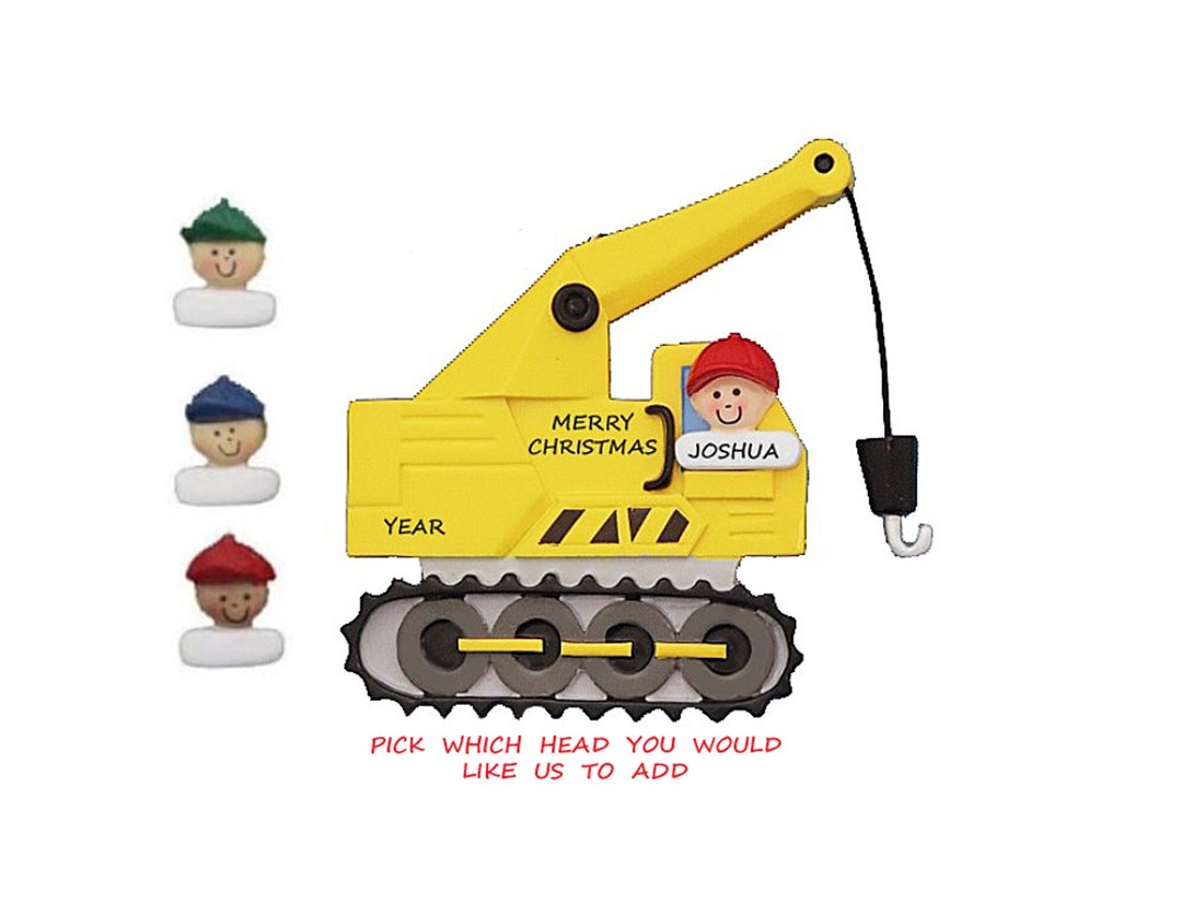 Personalized Crane Construction Truck Christmas Ornament - Personalized ...