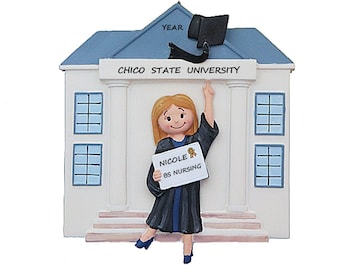 School Graduation Personalized Ornament - Female or Male Graduate Personalized College, High School, Junior High or Elementary School