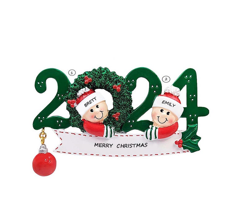 2024 Couple Dated Personalized Christmas Ornament Couple Celebrating A