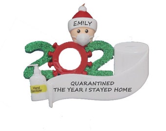 2020 Single Snow Quarantine Personalize Ornament - Snowman 2020 Wearing a Masks Christmas Ornament - The Year I Stayed Home