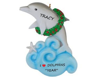 Dolphin Personalized Ornament - Christmas Ornament For Dolphin Lover - Florida Dolphin Ornament