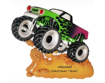 Personalized Large Truck Christmas Ornament for Children or anyone that Loves Trucks -  Personalized Free