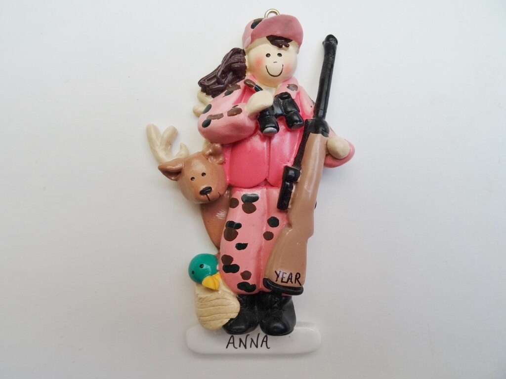 Personalized Female Hunter Christmas Ornament Christmas Etsy