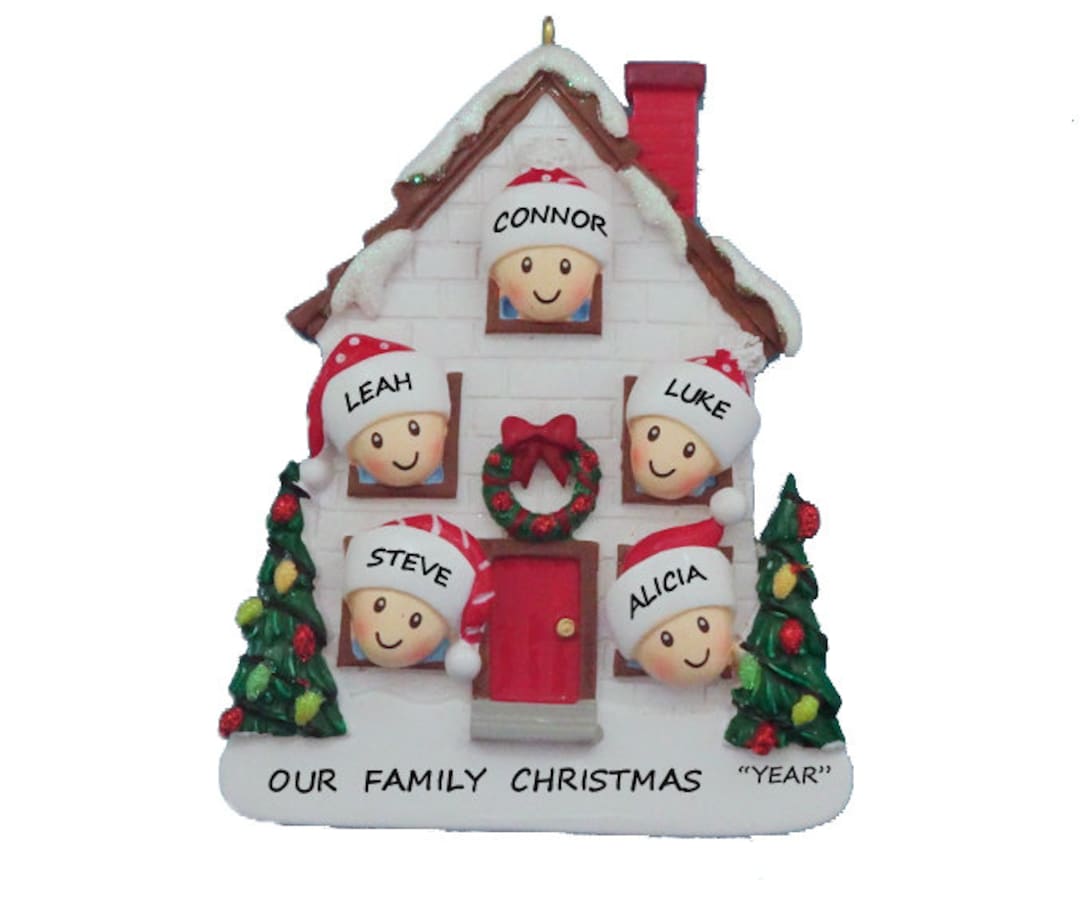 Personalized Family of 5 Home Christmas Ornament - Family of 5 New Home ...