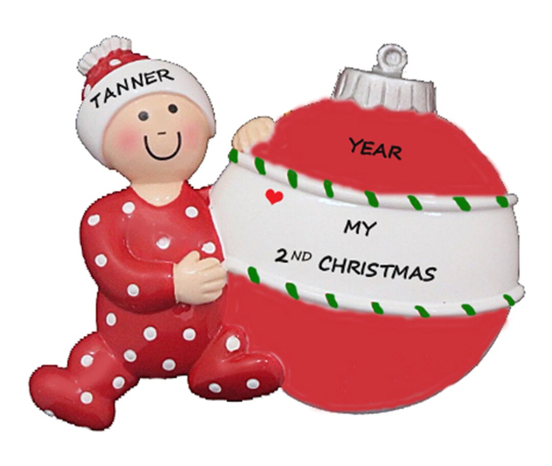 Personalized Baby Boys 2nd Christmas Ornament Baby Girls 2nd Christmas