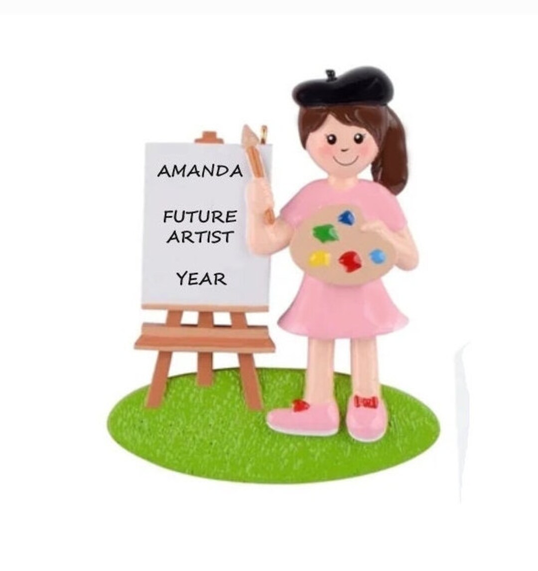Little Girl Artist Personalized Ornament Little Girl Arts Etsy