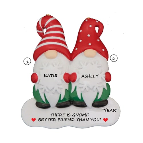 2 Gnomes Best Friends Personalized Ornament Gnome Better Etsy