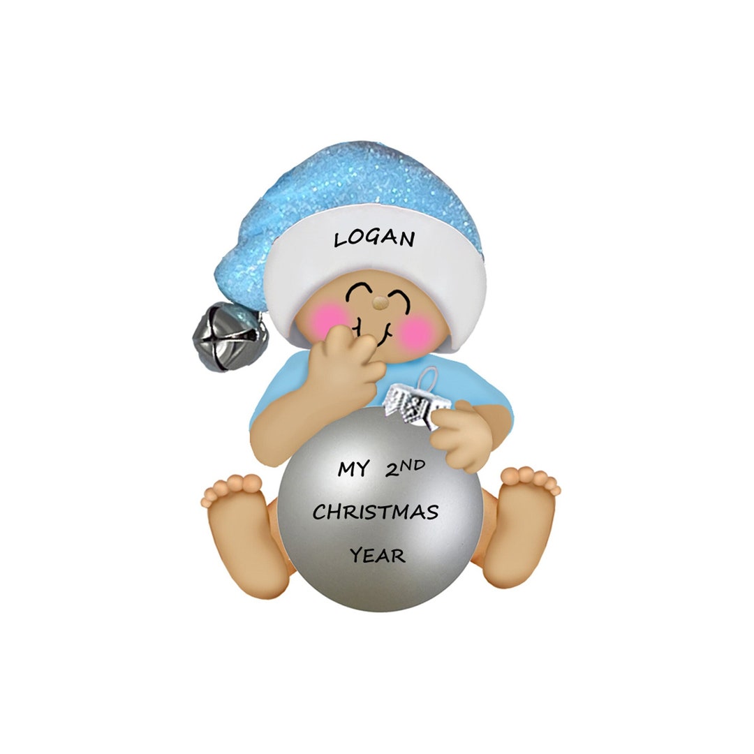 Personalized Baby Boy's 2nd Christmas Ornament Baby Etsy