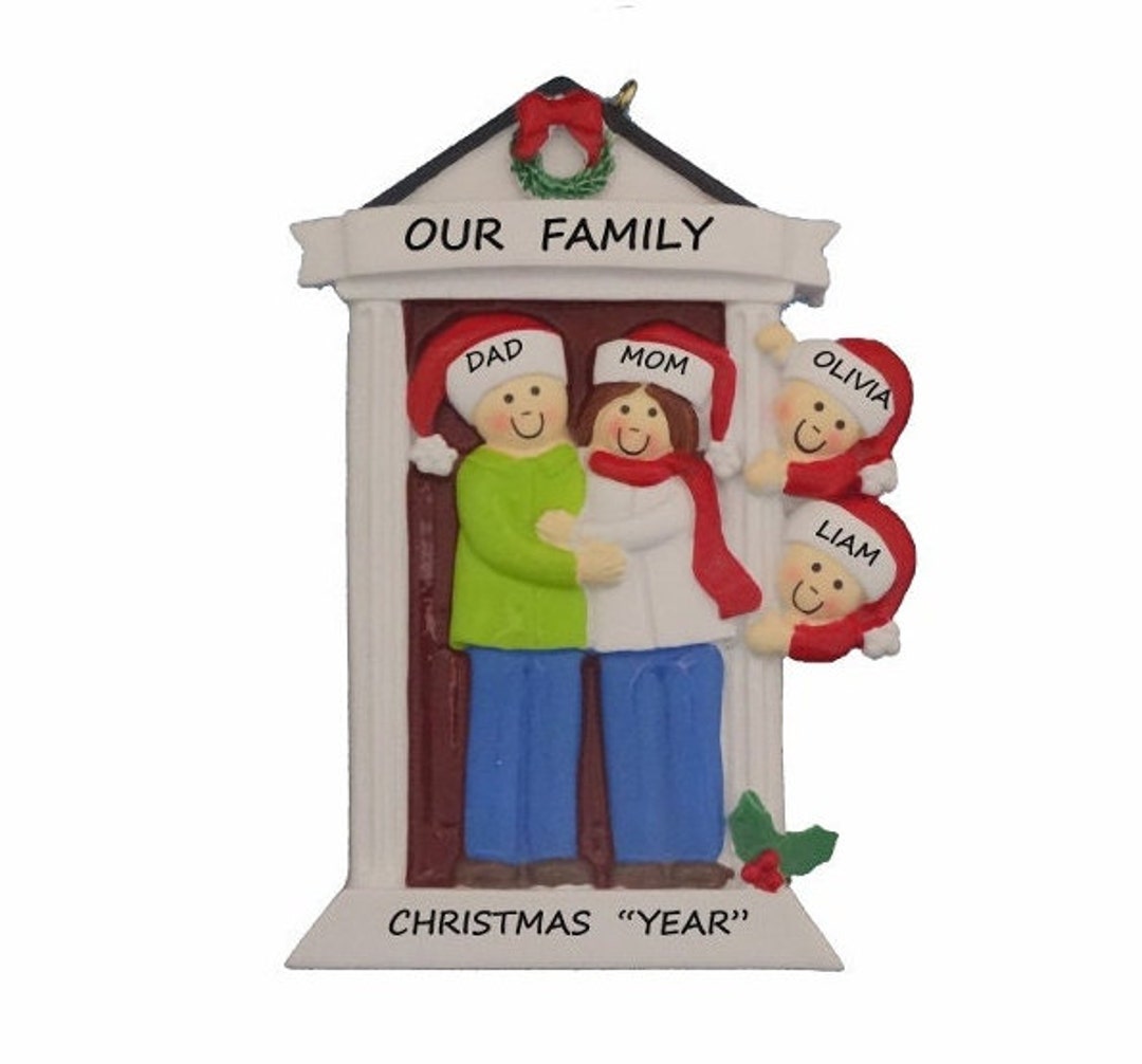 Family of 4 Personalized Christmas Ornament - Our New Home Family of ...
