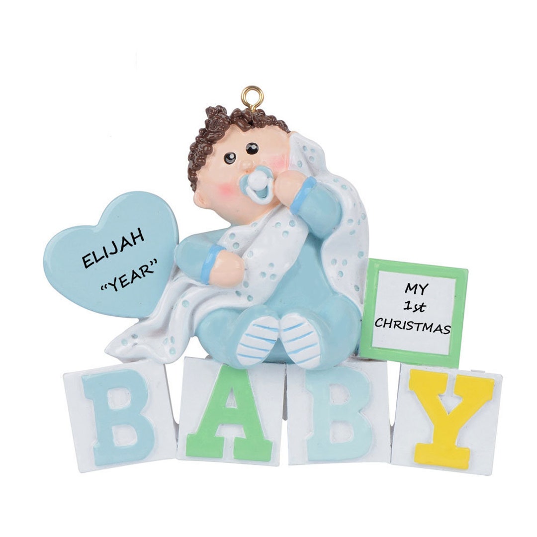 Personalized Baby Boy 1st Christmas Ornament Baby's Etsy