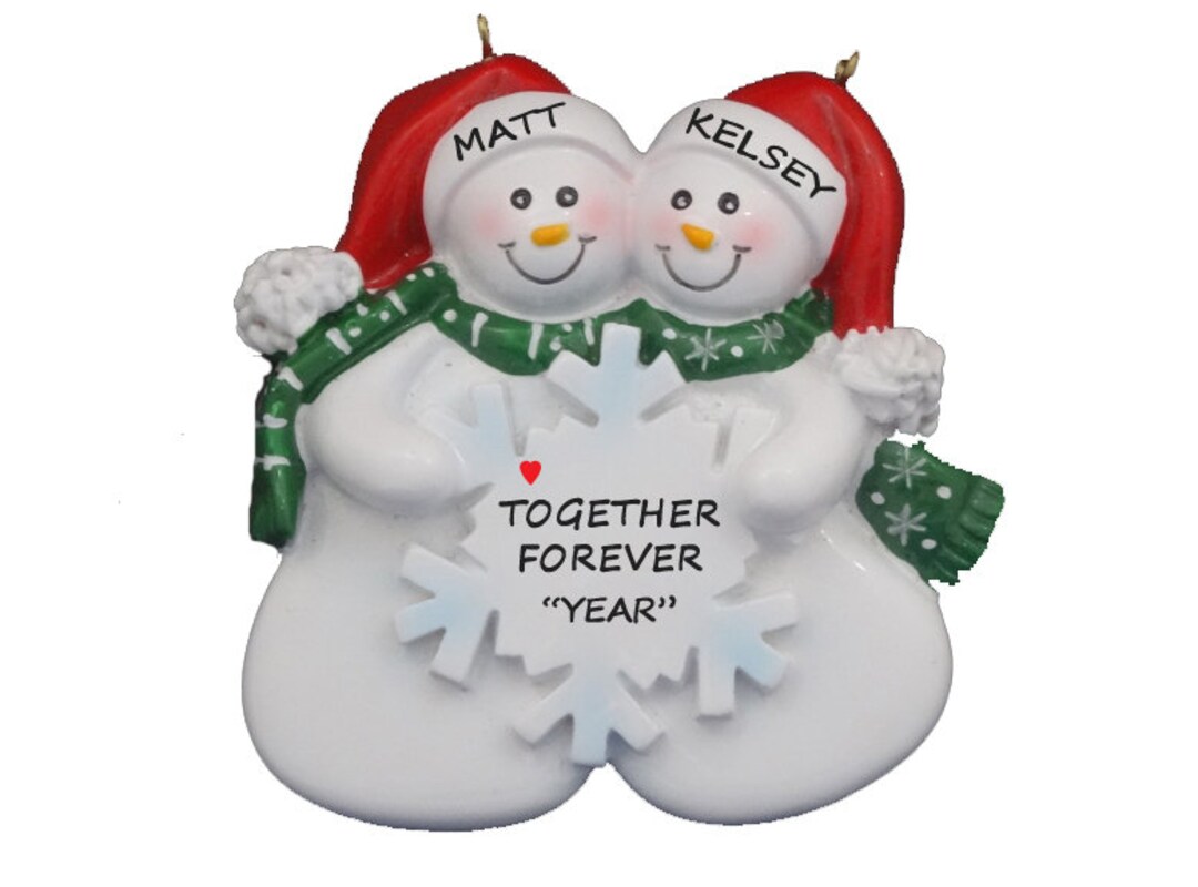 Personalized Snow Couple Christmas Ornament Together Forever - Custom ...