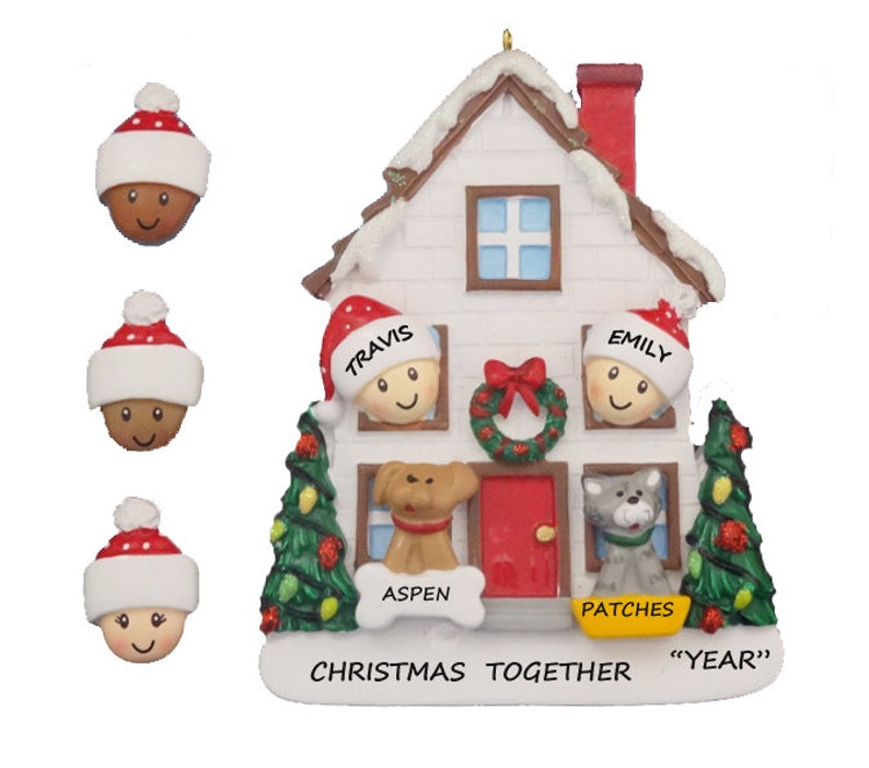 Personalized Couple House Christmas Ornament With Dogs or Etsy