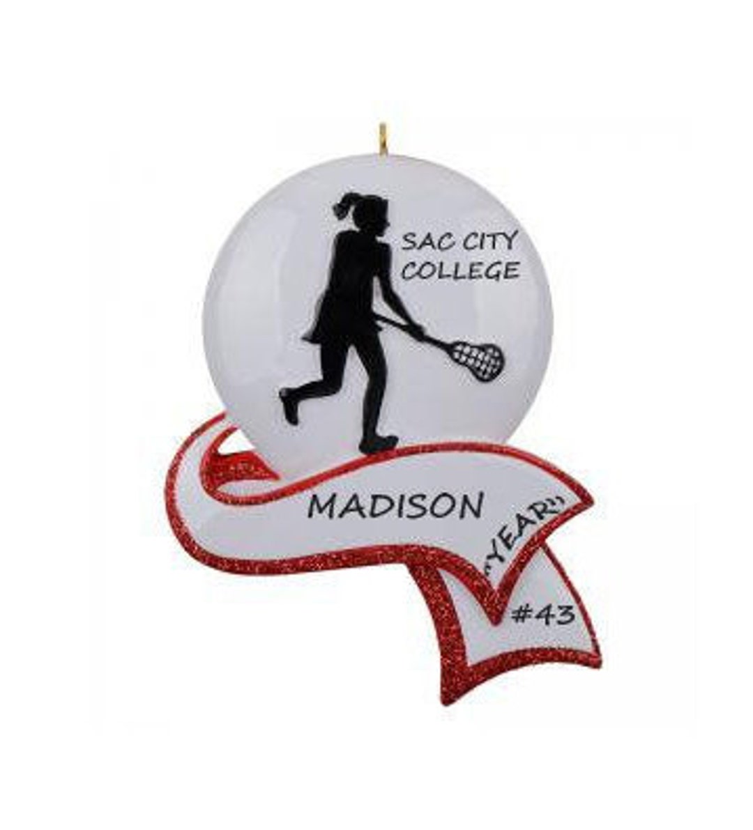 Personalized Girl Lacrosse Ornament Female Lacrosse Ornament Etsy