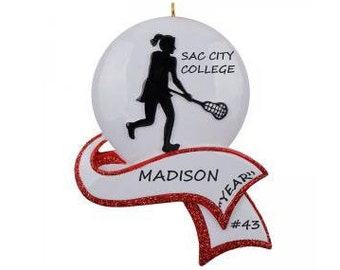 Personalized Girl Lacrosse Ornament - Female Lacrosse Ornament