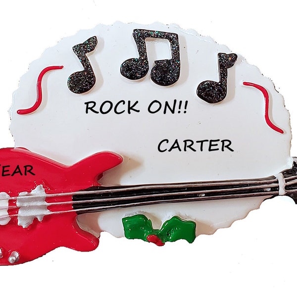 Electric Guitar Personalized Christmas Ornament - Christmas Ornament for Electric Guitarist - Loves the Electric Guitar