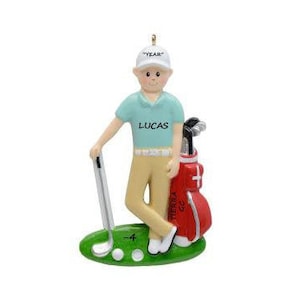 Personalized Golfing Male Ornament - Ethnic Male Golfer Ornament