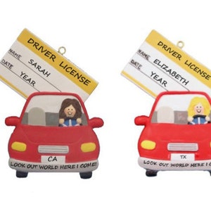 Female Driver License Personalized Christmas Ornament- Driver's License - New Driver's License Personalized Christmas Ornament