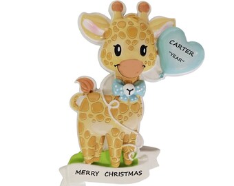 Personalized Giraffe Ornament - Grandchild Christmas Ornament - Giraffe Christmas Ornament