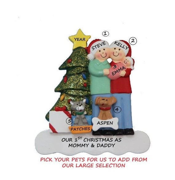 Couple with dog christmas clearance ornament