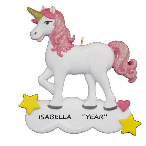 Unicorn Personalized Christmas Ornament - Custom Child Personalized Ornament - Unicorn Ornament - Personalized Ornament for Little Girls