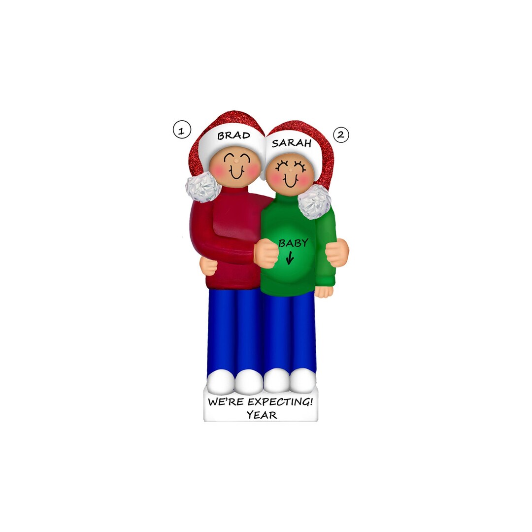 Personalized Ornament Expecting Baby Couple - Soon to Be a Family of 3 ...