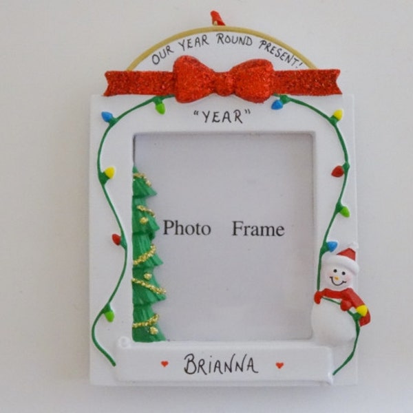 Personalized Photo Frame Christmas Ornament  - Personalized Picture Frame Ornament - Personalized Holiday Easel Back Frame