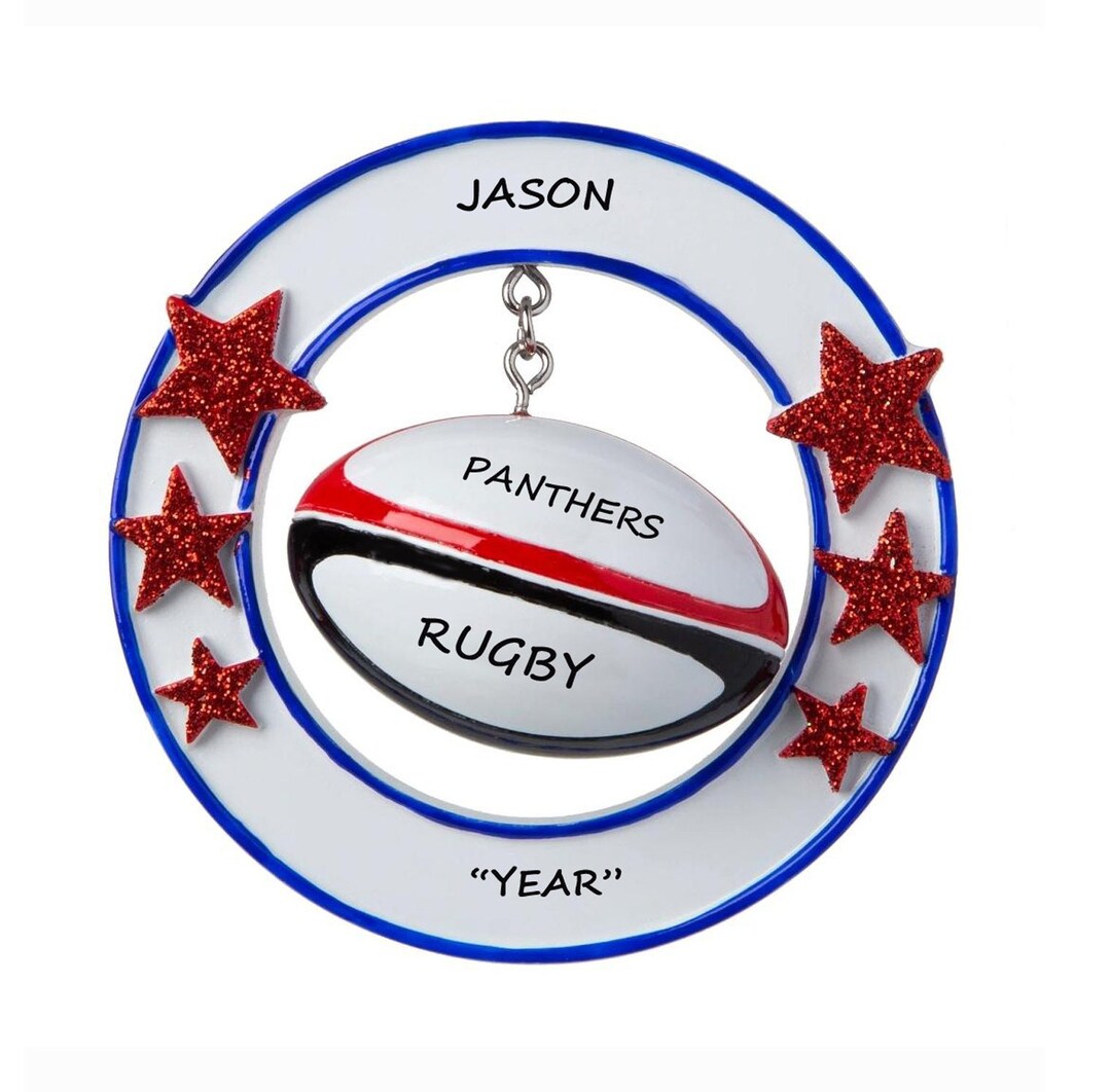 Personalized Rugby Player Ornament Playing Rugby Personalized Christmas