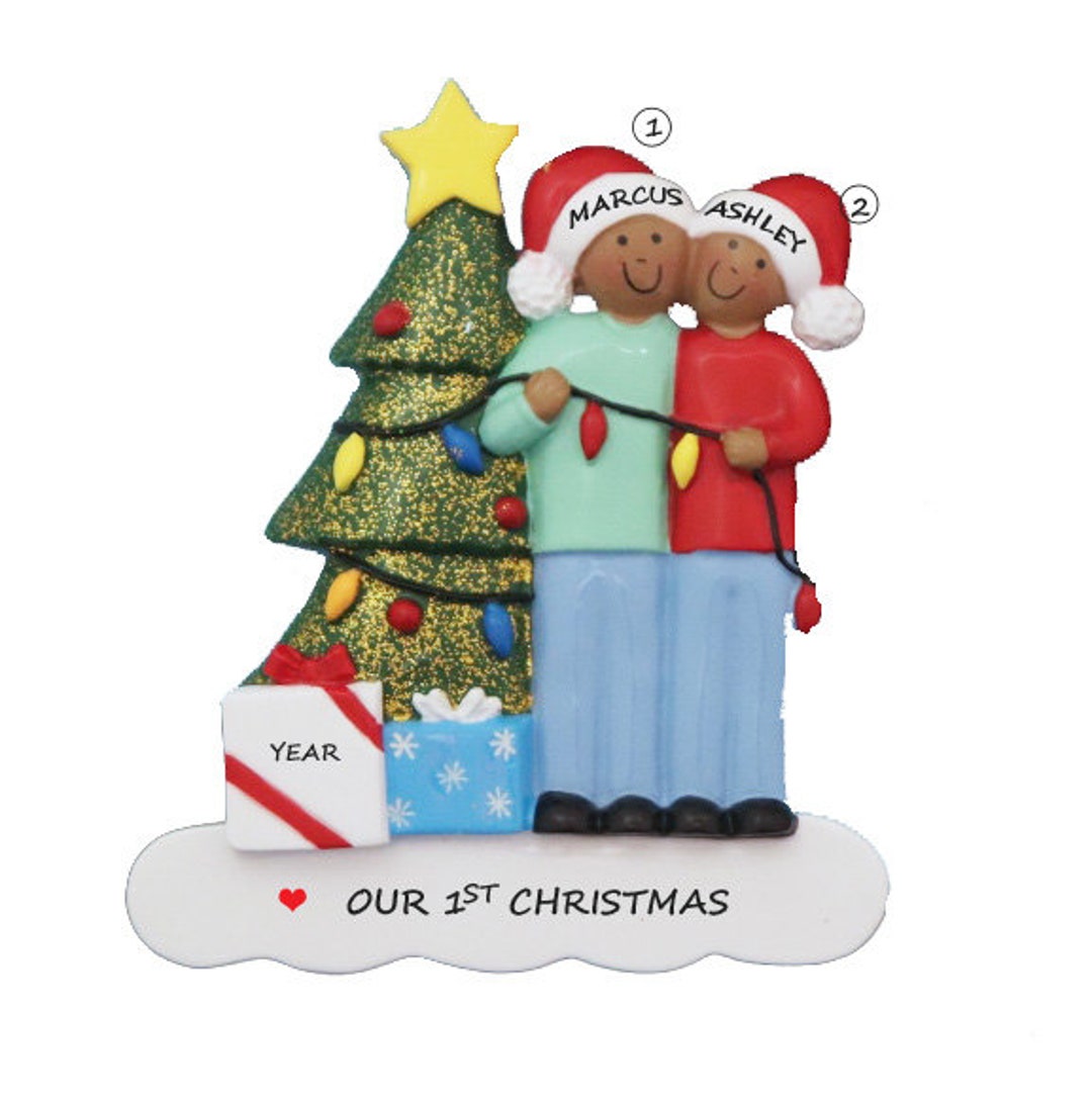 Our 1st Christmas Ethnic Couple Personalized Ornament - Couple ...