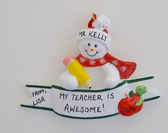 Personalized Best Teacher Ornament - Personalized Teacher Ornament from Student - Personalized Teacher Gift