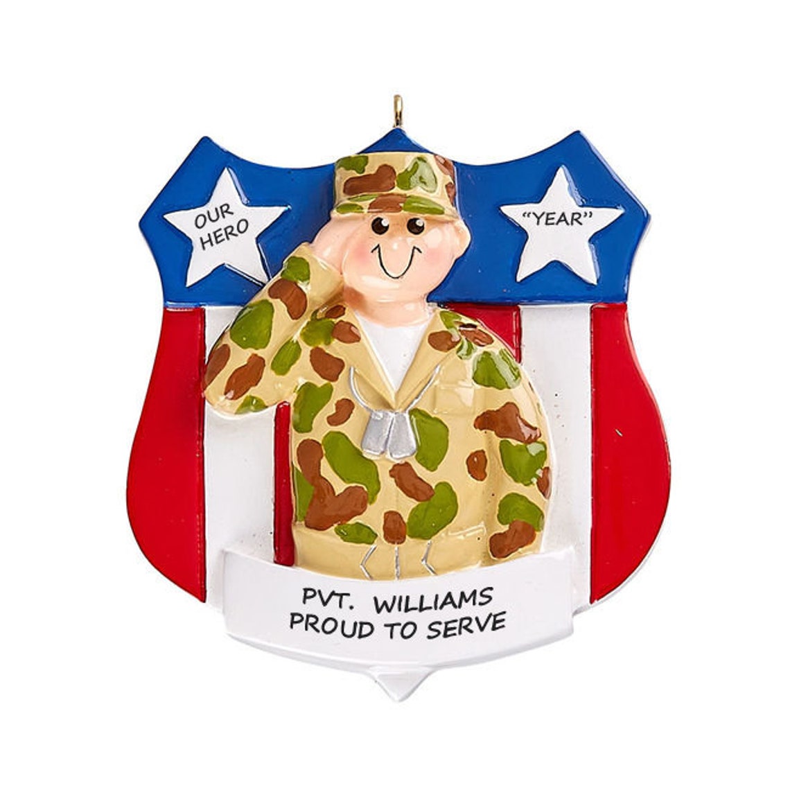 Army Male Personalized Ornament Christmas Ornament Serving Etsy