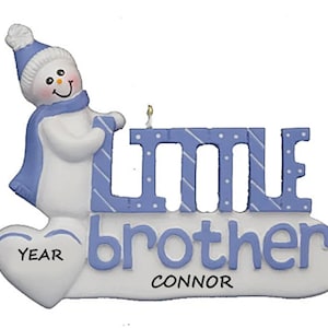 Little Brother Personalized Christmas Ornament - Little Brother Christmas Ornament