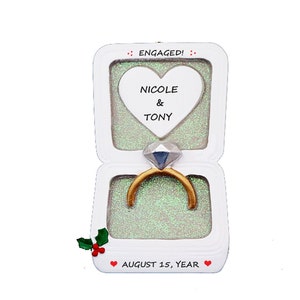 Personalized Engagement Ring Christmas Ornament - Were Engaged Personalized Ornament