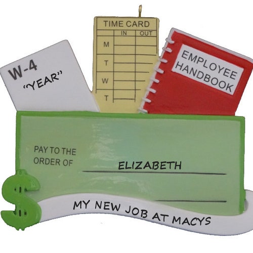 Starting New Job Personalized Christmas Ornament My 1st Job Etsy