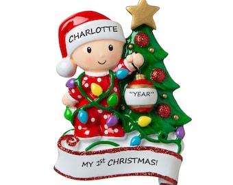 Baby's 1st Christmas Personalized Ornament - Baby Girl's 1st Christmas Ornament - Baby Boy's First Christmas Ornament