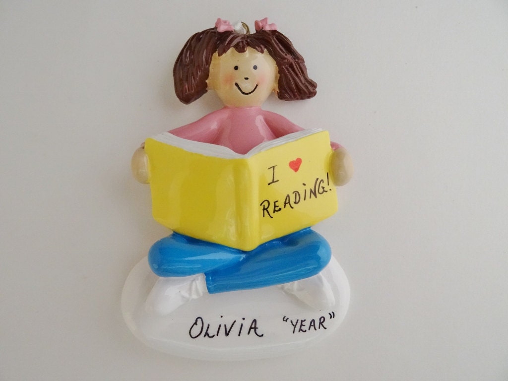 Learning to Read Ornament Girl I Can Read Ornament Etsy