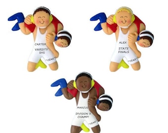 Wrestler Personalized Christmas Ornament